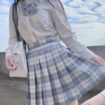 Uniforme Scolaire Japonais Femme Pluie Ensemble jupe + chemise longue + noeud