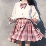 Uniforme Scolaire Japonais Femme Laurier-rose Ensemble jupe + chemise longue + noeud