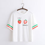 T Shirt Kawaii<br> Coeur De Fraise Harajuku