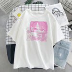T-shirt Anime Femme Blanc
