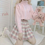 Tenue Hiver Kawaii pink short skirt set