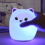 Lampe Veilleuse Chat Rose